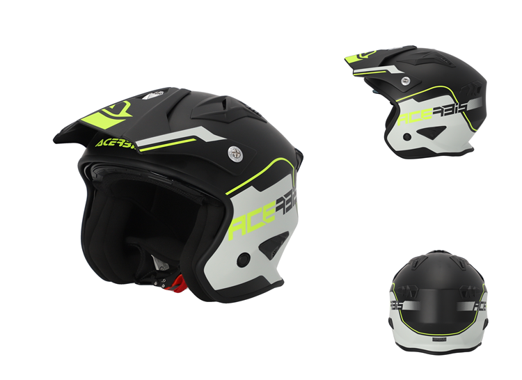 CASCO MOTO ACERBIS JET ARIA 2206 NEGRO AMARILLO FLUOR XS